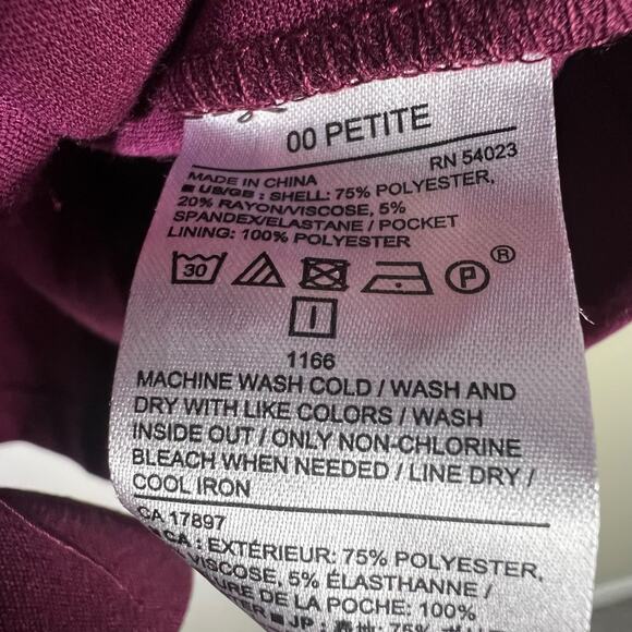 NWT Banana Republic Button Front Sheath Dress Womens 00P Burgundy Career Chic - Picture 7 of 7